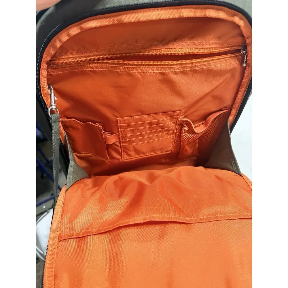 Baggallini Rolling Laptop Backpack Olive Green Underseat Carry On Suitcase